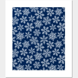 Blue snowflakes Posters and Art